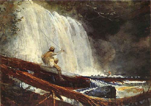 Winslow Homer Waterfalls in the Adirondacks Norge oil painting art